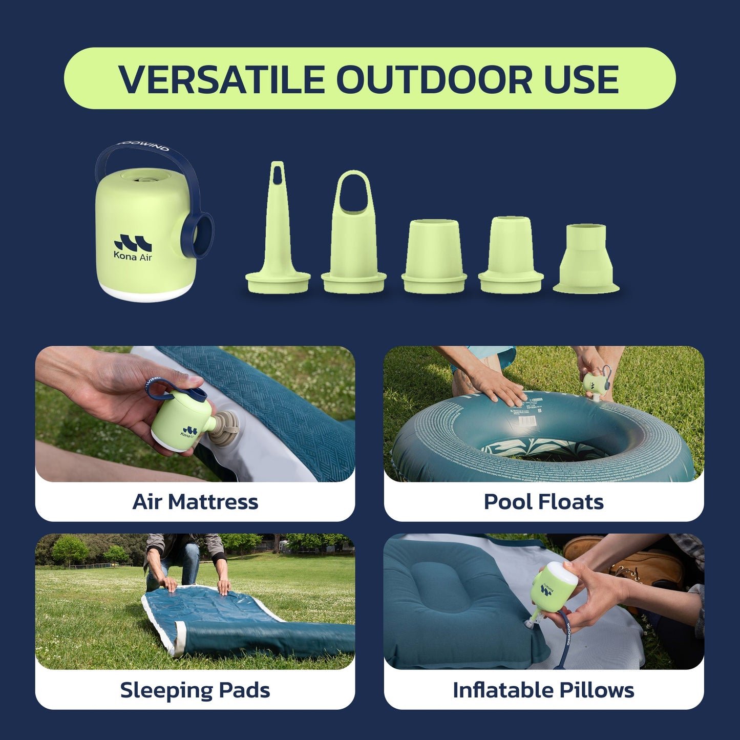 Kona Air Mini Mattress Pump With Camping Lamp